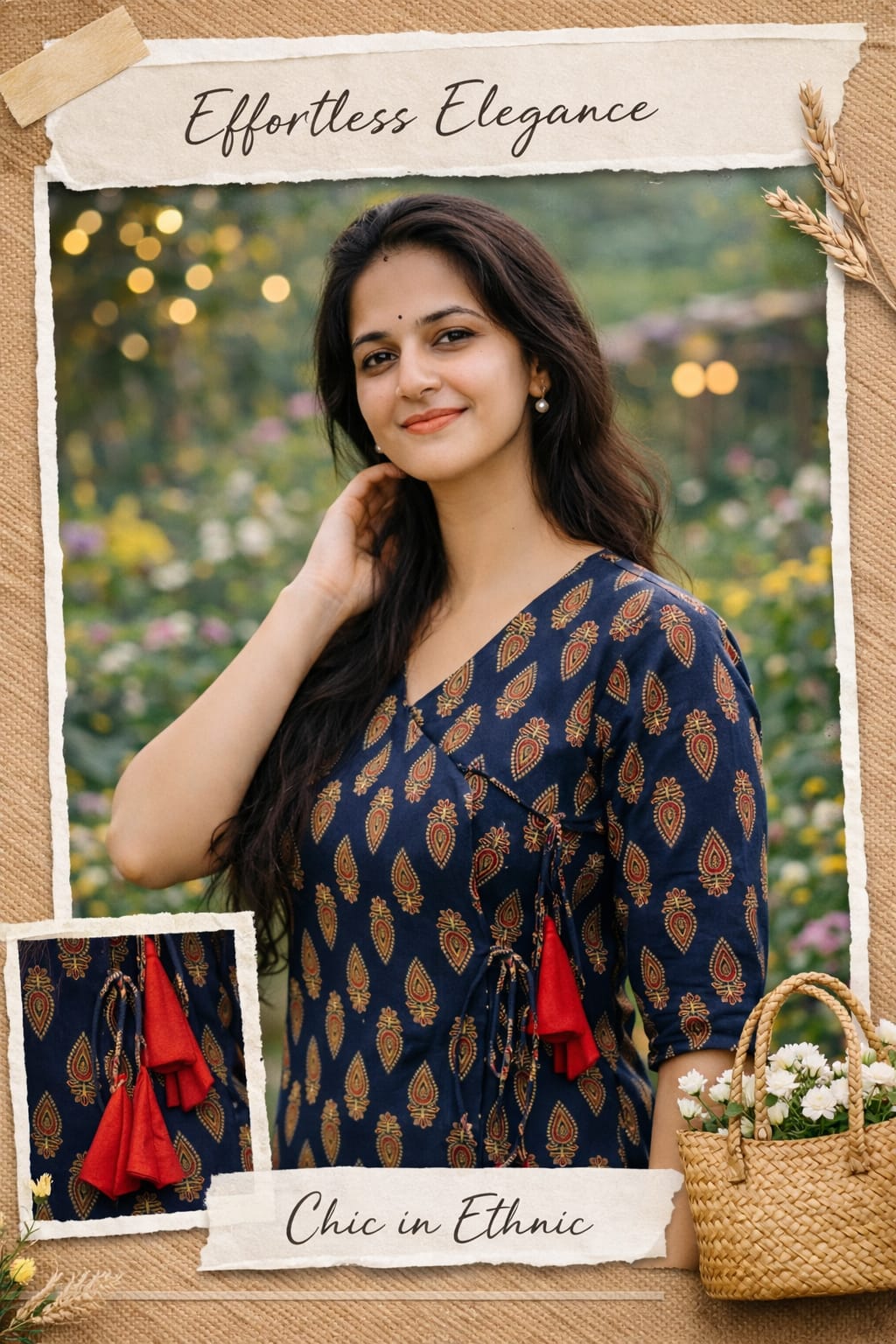 Angrakha pattern short Kurti