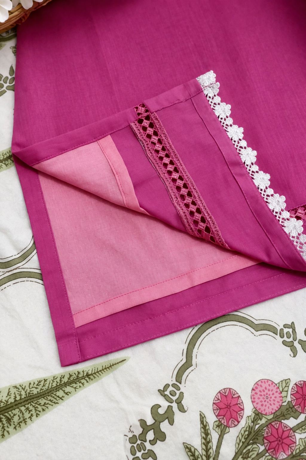 Pink short kurti with farsi salwar
